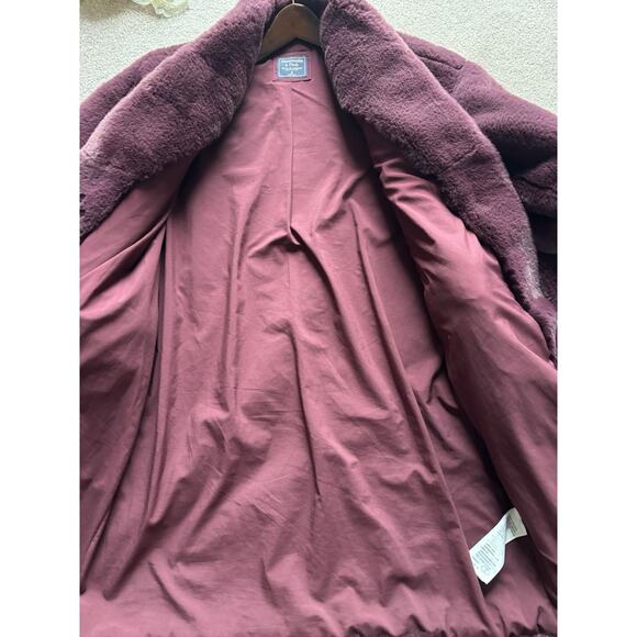 Abercrombie & Fitch M Teddy Coat Fluffy Cozy Burgundy - Picture 10 of 10